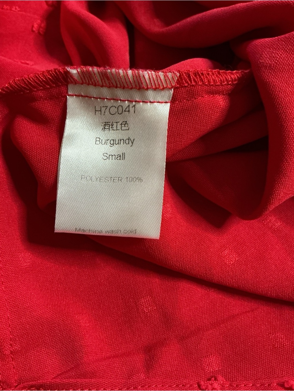 Women’s Red Ruffle Cold-Shoulder Blouse - Picture 3 of 3